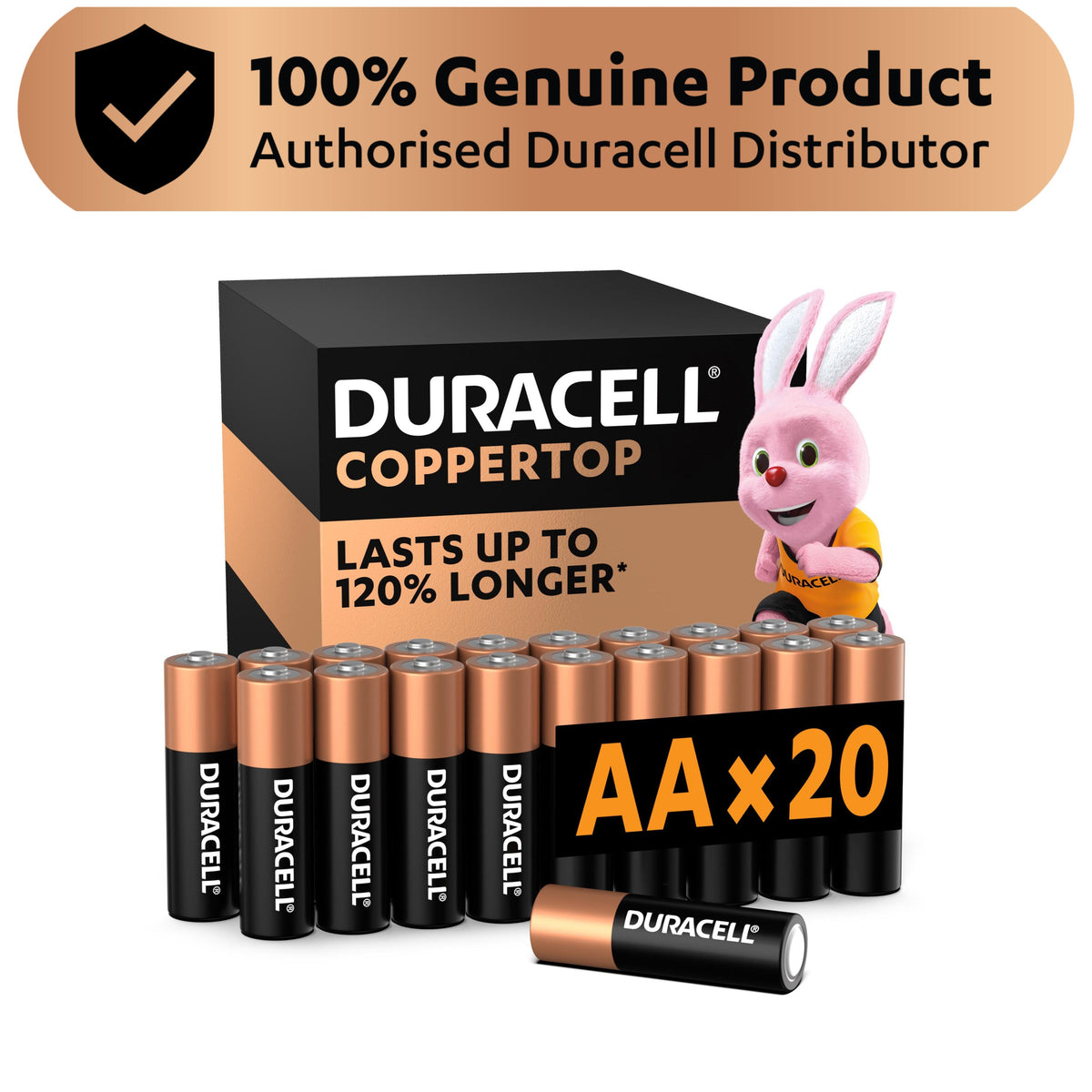 Duracell Coppertop Alkaline AA  AAA Batteries - 4, 10, 20 & 50 Pack [Authorized Duracell Reseller]