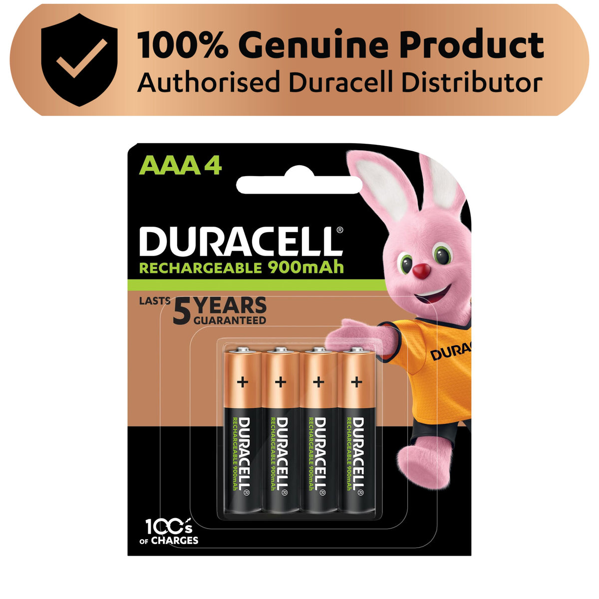 Duracell Rechargeable AAA Batteries - 4 Pack [Authorized Duracell Reseller]