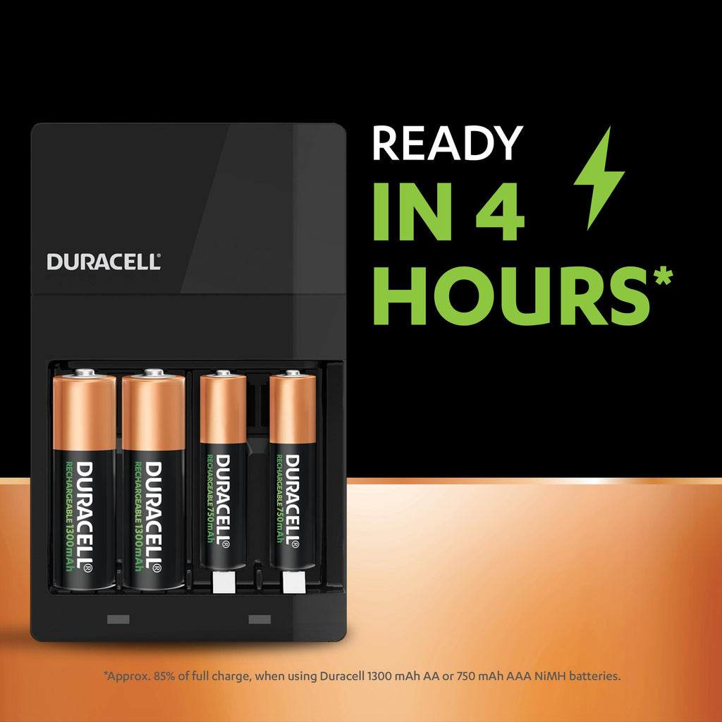 Duracell Rechargeable Battery Charger 4 Hours Battery Charger CEF14 [Authorized Duracell Reseller]